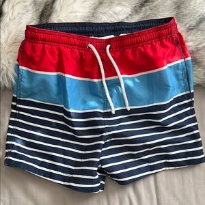 Men's H&M Striped Swim Shorts - Red, Blue, and Navy